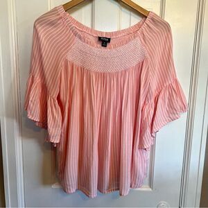 ANA pink stripped flowy sleeved top